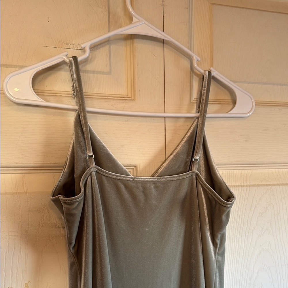 Elegant Olive Green Slip Dress - Picture 4 of 5